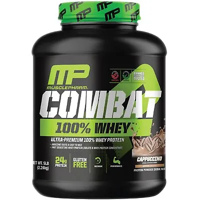 MusclePharm Combat 100% Whey Cappuccino - 5 Lb Protein Powder - Gluten Free - • $104.90