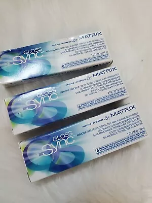 3 LOT Matrix Gloss Sync Glos Demi-Color Hair Gloss 2 Oz SSH-GV Gold # NN-6 • $24.95