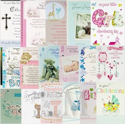 £2.20 • Buy Christening Card Son Daughter Boy Girl Godson Goddaughter Cute Church Teddy 