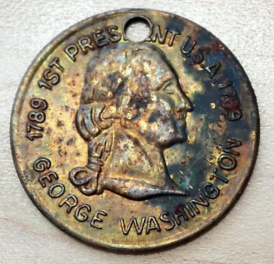 1789 George Washington 1st President Medal Token Holed • $0.99