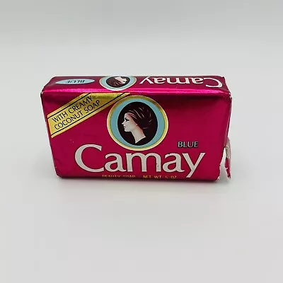 N.O.S. 80's 1983 CAMAY Soap Bar Blue 5 OZ Pink Coconut Soap Movie Prop • £8.69