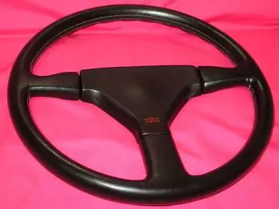 Y326 5641 Genuine MOMO Cobra 36.5 Black Leather Horn Pad Steering Wheel Ho • $323.64