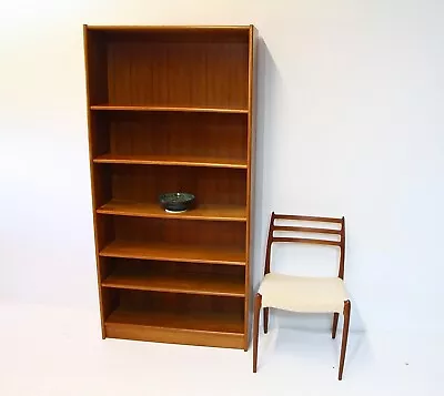 Danish Mid Century Teak Bookcase With Adjustable Shelves Retro C.1960 • £295