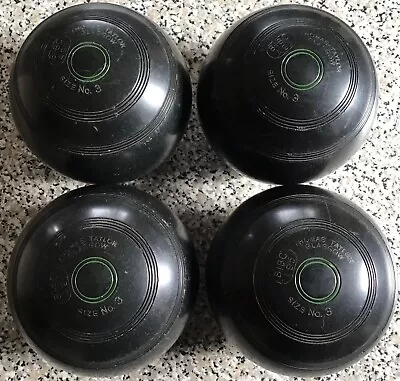 Set Of 4 Thomas Taylor Lignoid Lawn Bowls Size 3 • £45