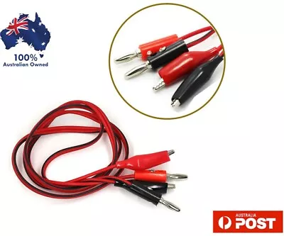 Banana Plug To Alligator Clip Clamp For Multimeter Connector Probe Test Lead New • $6.95