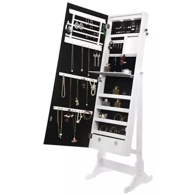 Posh Living Harper Jewelry Cheval Armoire & Makeup Storage In White • $232.96