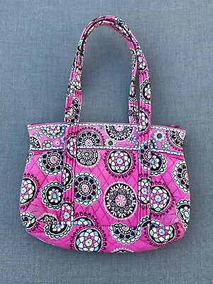 Vera Bradley Cupcake Pink  Villager Tote Bag Retired Style And Print Wear Spots • $13.88