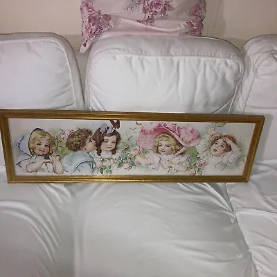 Maud  Humphrey Butterfly Time  Yard Long Victorian Gold Framed Print • $99