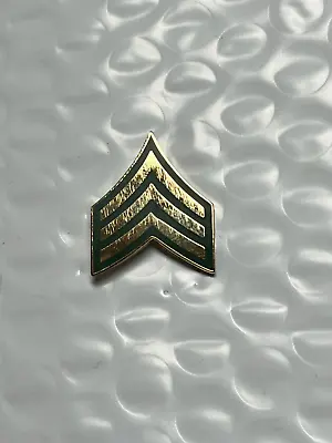 Us Army Sergeant E-5 Brass On Od Green Background  Hat Pin Measures 1 Inch • $8.90