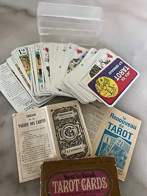 Vintage B.P. Grimaud Cards/tarot 78 Deck France Case Guidebooks Orginal 70’s • $55