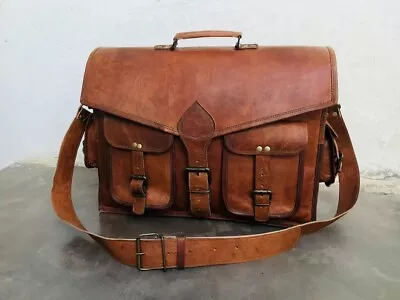 Men's Bag Vintage Crossbody Leather Shoulder Satchel Messenger Briefcase New • $96.30