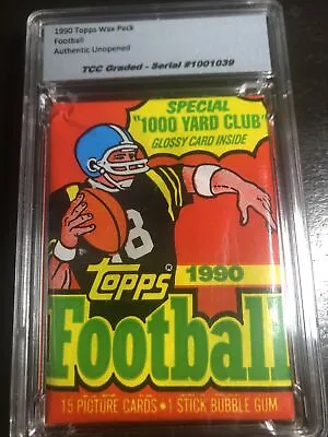 $10 • Buy 1990 Topps Football Wax Pack Certified Graded Authentic Unopened Encapsulated