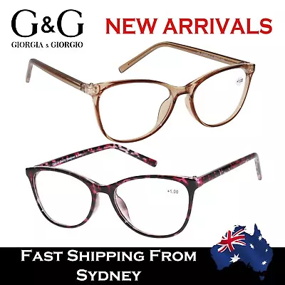 New Women Reading Glasses Cat Eye Fashion Brown Purple Tortoise +1.0 +3.5 • $24.99