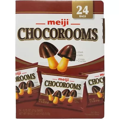 Meiji Chocorooms Dark Milk Crispy Cracker Vend Pack 24 CT 18 OZ • $25.65