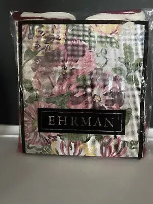 EHRMAN PRINTED TAPESTRY KIT TWILLEYS FLOWERS  CHINTZ PINK SUSANNA LISLE - New • £25