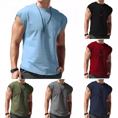 Mens Tank Tops Muscle Tee Vest Pullover Sleeveless T-Shirt Sports Casual  • $6.83