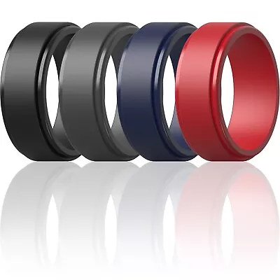 ThunderFit Silicone Rings Men Breathable Air Grooves Step Edge 10mm Wide (4 PK) • $14.99