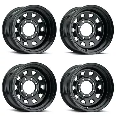 Set 4 15  Vision HD 84H D Window Gloss Black Wheels 15x7 5x5 (5x127) Rims -6mm • $412