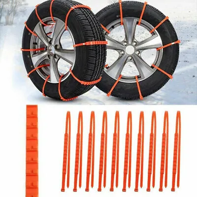 10Pcs Tire Emergency Snow Chains Wheel Snow Tire Chain Nylon Straps Belt Tire • $12.32