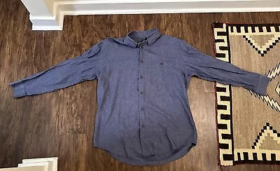 Orvis Blue Houndstooth Button Down Shirt L • $20