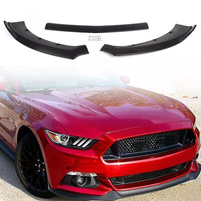 Front Bumper Lip Chin Spoiler Wing Body Kit Matte Black For Ford Mustang 2015-17 • £49.92