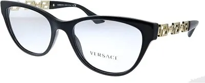 Versace VE 3292 GB1 52mm Black Plastic Round Eyeglasses • $99.99