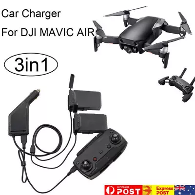 $40.18 • Buy For DJI Mavic Air Remote Control & Battery Charging Hub 3in1 Car Charger Adapter