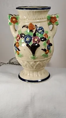 Majolica Vase 5.75  Made In Japan 1921-1941 Handles  • $9.99