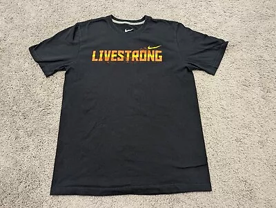 Nike Livestrong T Shirt Men's Large Black Short Sleeve Casual Athletic Swoosh 15 • $15.77