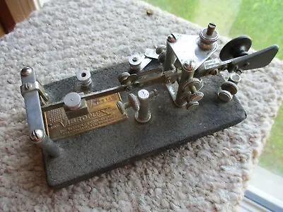 VIBROPLEX TELEGRAGH MORSE CODE HAM RADIO KEY KEYER BUG No. 127748 U. S. PATENTS • $250