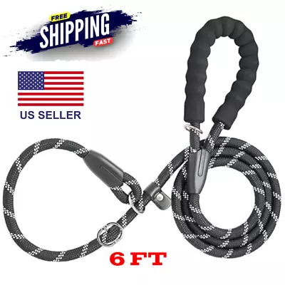 Dog Training Leash Dog Slip Lead 6 Ft Heavy Duty Rope Comfortable Handle • $9.44