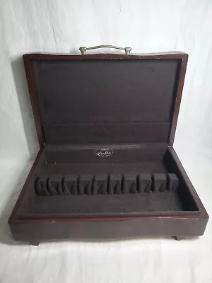 Vintage Pacific Silver Cloth Wood Silverware Storage Box Chest Silvercloth • $19.97