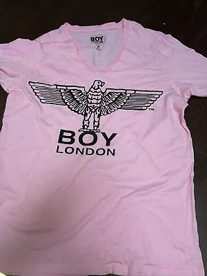 $31 • Buy BOY London V Neck Size MEDIUM NEW Men's T-shirt PINK Usa Made %100 Cotton