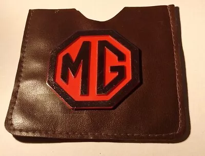 MG METAL BADGE Attached To  Wallet. Vintage Pseudo Leather Pre-owned But Unused  • £12