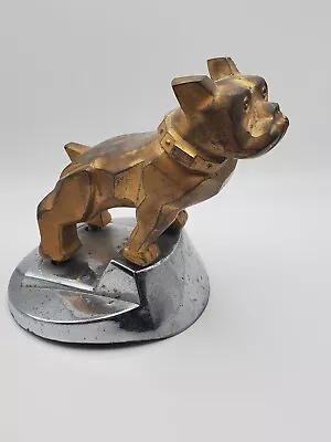 VINTAGE GOLD MACK BULLDOG HOOD ORNAMENT Patent 87931 MOUNT 14MF45 • $114.95