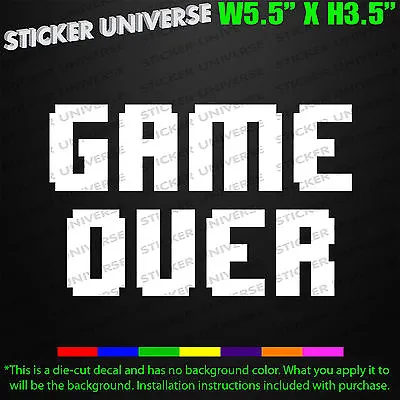 GAME OVER Funny Car Window Decal Bumper Sticker Video Game 8-Bit JDM Retro 0034 • $3.75