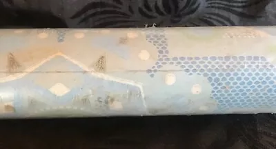 Cosmorama Original 1960s Vintage Wallpaper Sealed Blue Flower Feature Wall • £16
