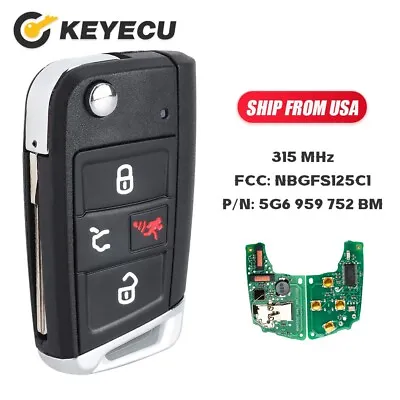 For 2018-2021 Volkswagen Golf GTI Jetta Tiguan Remote Car Key Fob 5G6 959 752 BM • $40.62