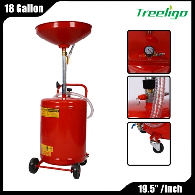 $169.49 • Buy 18 Gallon Waste Oil Drain Tank Industrial Fluid Drain Tank Adjustable Funnel