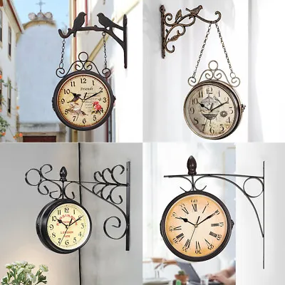 Victoria Station Clock Railway Station Wall Clock & Hanging Stand Double Sides • £11.95