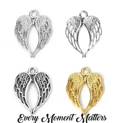 £2.99 • Buy 10 X Tibetan GUARDIAN ANGEL WINGS DOUBLE WINGS 22x17mm Charms Various Colours