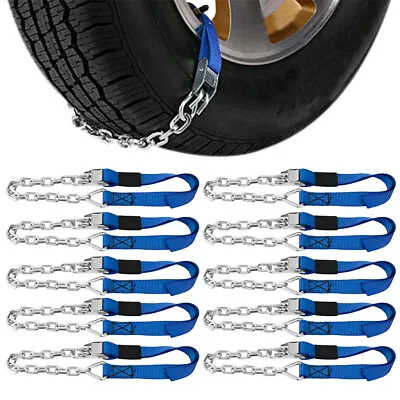 10x Universal Tire Snow Chains For Car Truck SUV RV Anti-skid Emergency Traction • $22.09