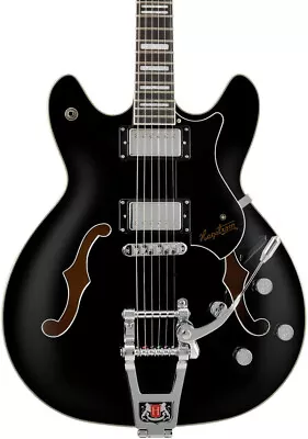 Hagstrom Tremar Viking Deluxe Semi-Hollow Electric Guitar Black Gloss • $689.99