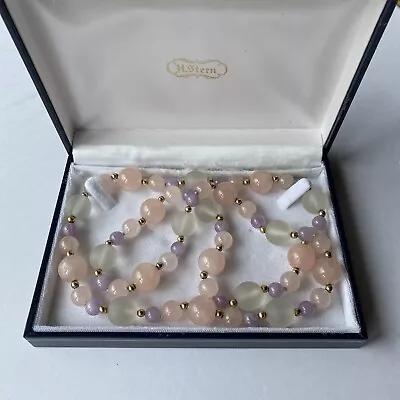 H. Stern Gemstone Necklace Pink Frost Crystal Rose Quartz Amethyst 18k Gold • $499.99