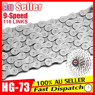 9 Speed 116 Links MTB For Bicycle Chain Deore Bike 105 CN-HG73 LX • $17.45