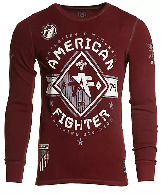 AMERICAN FIGHTER MASSACHUSETTS Men's L/S Thermal Biker MMA • $24.95