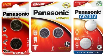 Panasonic Cr2032 Cr2025 Cr2016 3v Lithium Coin Cell Battery • £10.99