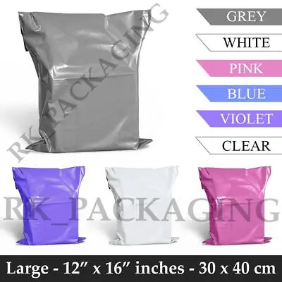 £237.49 • Buy 12 X 16  Grey Mailing Bags Strong Parcel Postage Plastic Post Poly Self Seal