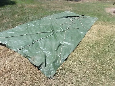 MILITARY SURPLUS AMMO TARP 7 X 15 HAY EQUIPMENT COVER  TENT FLOOR TRUCK TRAILER  • $120