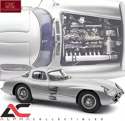 Cmc M-243 1:18 1955 Mercedes-benz 300 Slr Silver (blue Interior) • $596.70